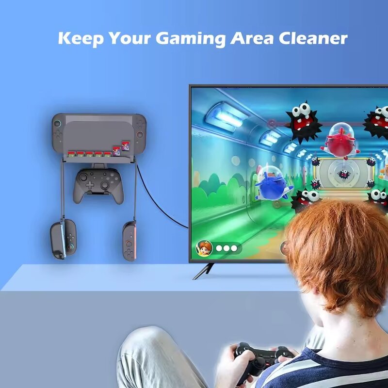 Wall Mount Manufacturer - Updated Metal Space-Saving Organizer with Protective Foam Strip Design Stand for Nintendo Switch 2 OLED