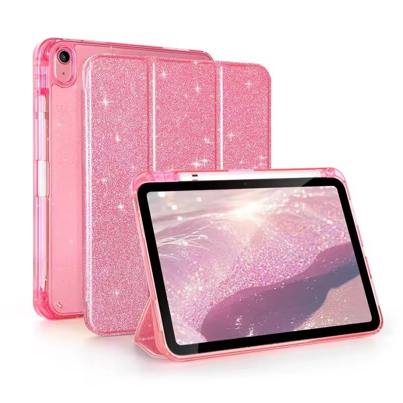 iPad Case Manufacturer - Sparkling Glitter with Pencil Holder for iPad 11 10th 11th A16 2025 Air 4 5 6 7 10.9 11inch Smart Cover