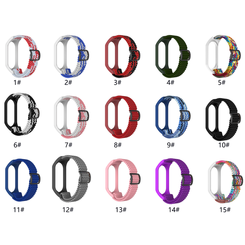 Watch Band Manufacturer - Premium Braided Solo Loop Elastic Fabric Nylon Replacement for Xiaomi Band 5 6 7