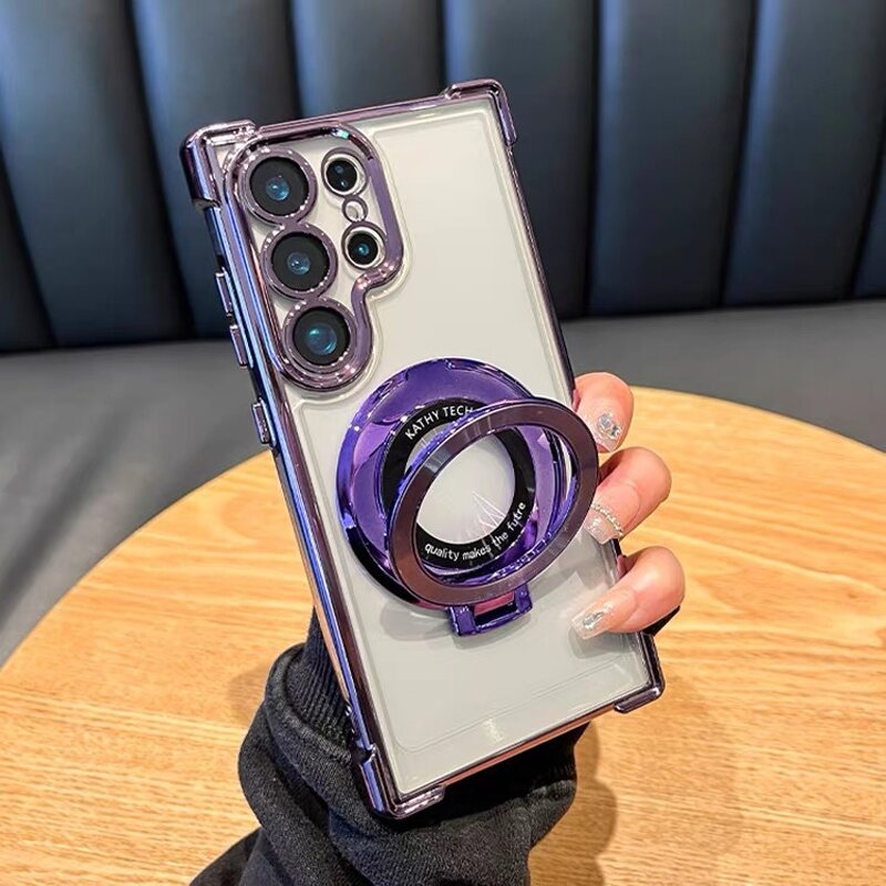 Phone Case Manufacturer - Classic Luxury Magnetic Plating with Ring Stand Shockproof Transparent for Samsung Galaxy S26 Ultra