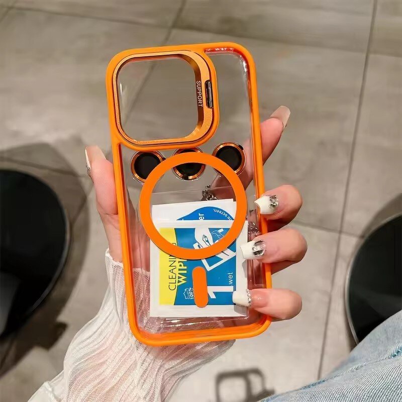 Phone Case Manufacturer - Newest Lens Stand Bracket Magnetic Clear with Lens Film Shockproof for iPhone 17 16 15 14 13 12 Pro Max