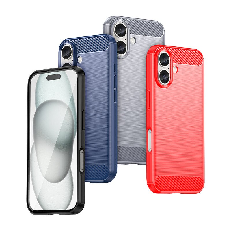 Phone Case Manufacturer - Soft TPU Carbon Fiber Cover for iPhone 16 Pro Max Shockproof