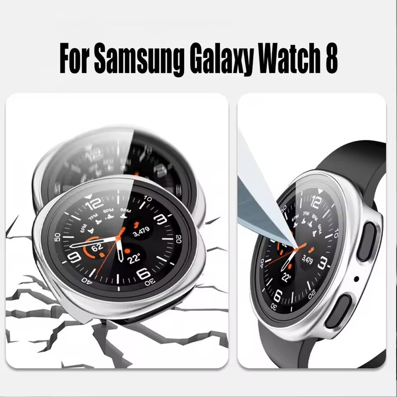 Watch Case Manufacturer - Luxury Anti-Scratch Screen Protector PC Tempered Glass Shell Bumper for Samsung Galaxy Watch 8 40mm 44mm