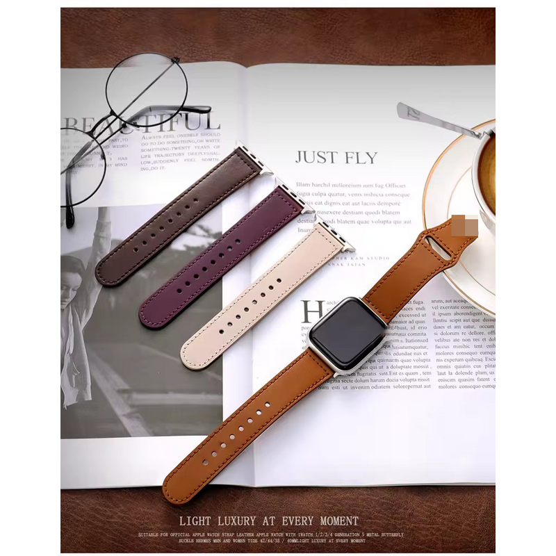 Watch Band Manufacturer - Business Leather Strap for Apple Watch 8 45mm 49mm Luxury Bracelet for iWatch