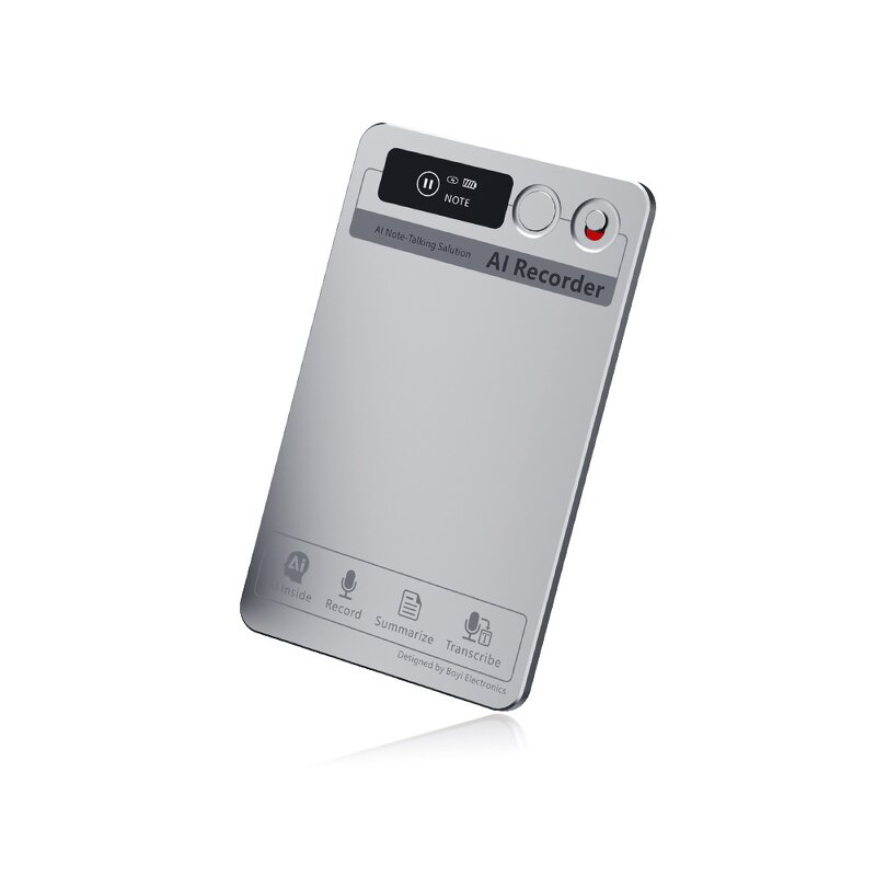 AI Recorder Manufacturer - Smart Ultra-thin with Magnetic Suction Aluminum Alloy MP3 Meeting Minutes Synchronous Translation Card