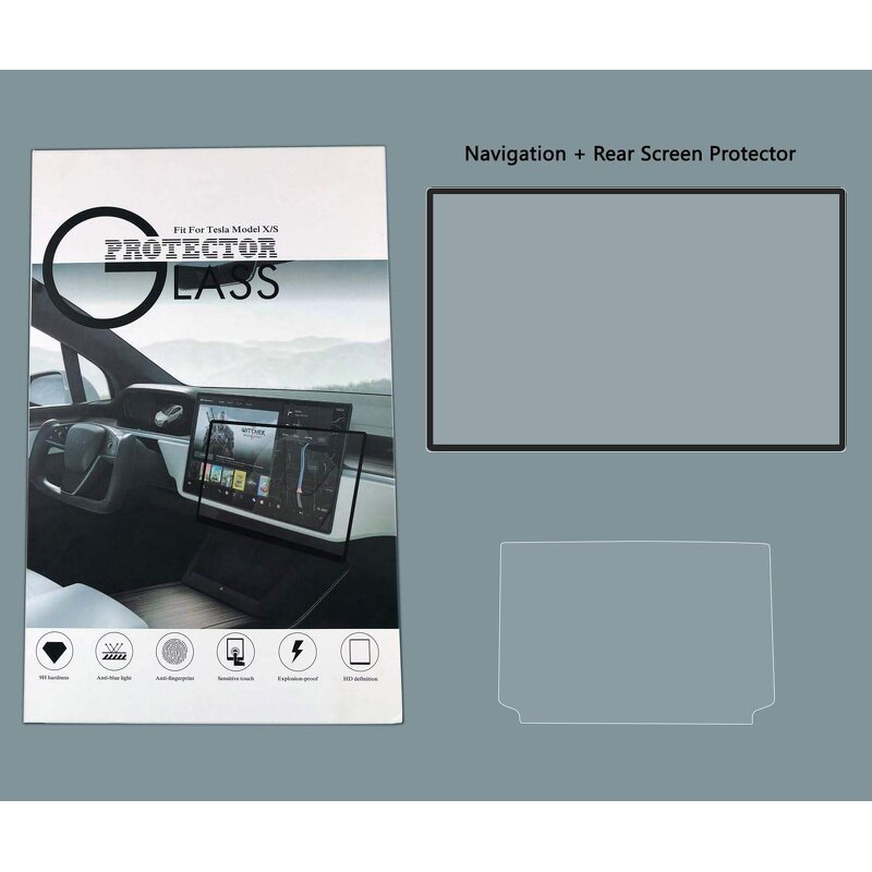 Screen Protector Manufacturer - 9H Tempered Glass Anti-Scratch for Tesla Model S(2025-2021)Model X (2025-2022)Long Range&Plaid Navigation