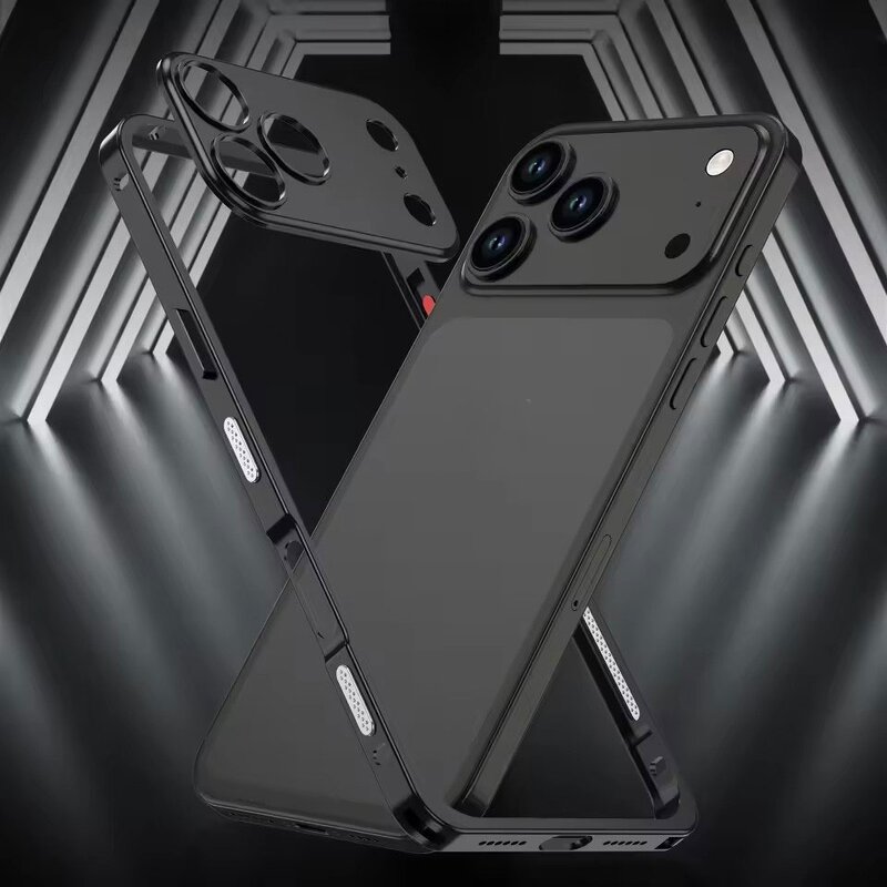 Phone Case Manufacturer - Luxury Metal Alloy Lens Protect Frame with Silicone Lining Shockproof for iPhone 17 Air 16 15 14 13