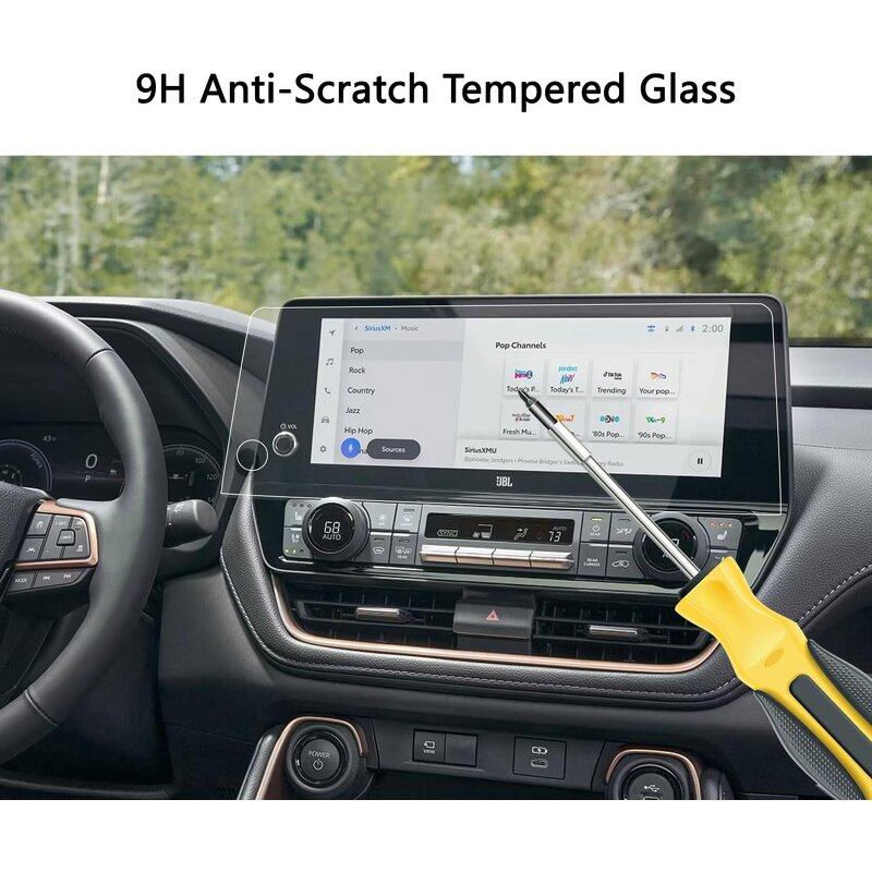 Screen Protector Manufacturer - for Toyota Grand Highlander 12.3" Tempered Glass for 2025 2024 Hybrid XLE/Limited/Platinum