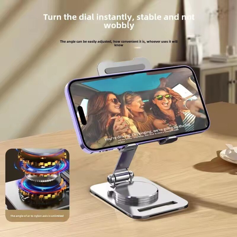 Phone Stand Manufacturer - Metal Aluminum Alloy Rotatable Desktop Foldable Lazy Frame for iPhone 17 Pro Max Tablet