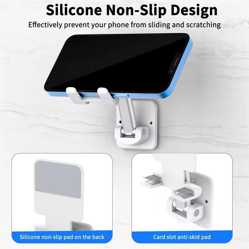 Phone Holder Manufacturer - Wall Mount Adjustable for Bathroom Shower Mirror Bedroom Kitchen for iPhone 17 Pro Max Tablet