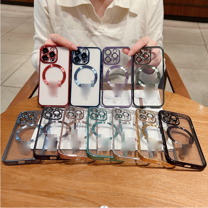 Phone Case Manufacturer - Luxury Magnetic Camera Lens Protective Soft TPU Silicone Transparent for iPhone 16 15 14 13 12 11