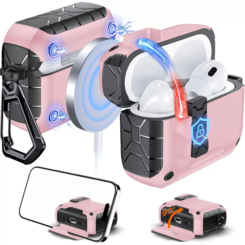 AirPods Case Manufacturer - Security Lock with Phone Stand for AirPods Pro 3 3Gen Shockproof