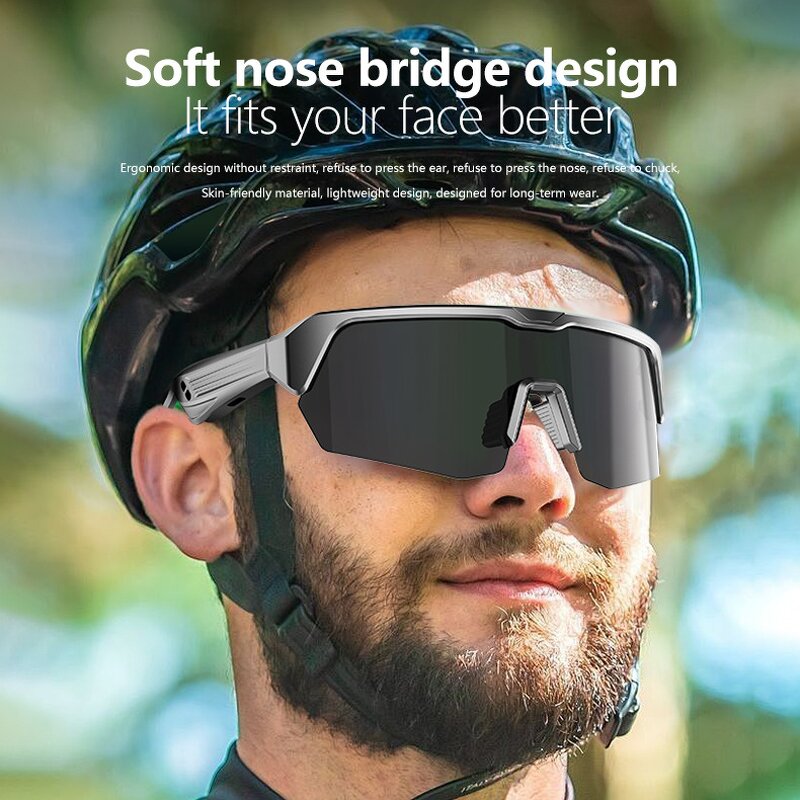 Smart Glasses Manufacturer - Soft Design PC Voice Wireless BT UV400 Cycling Sports for Outdoor Travel