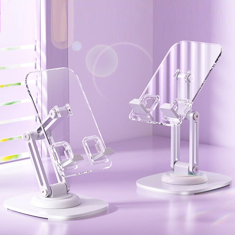 Tablet Holder Manufacturer - Acrylic Simple Desktop 360 Degree Rotating Aluminum Alloy Folding for Mobile Phone Pad