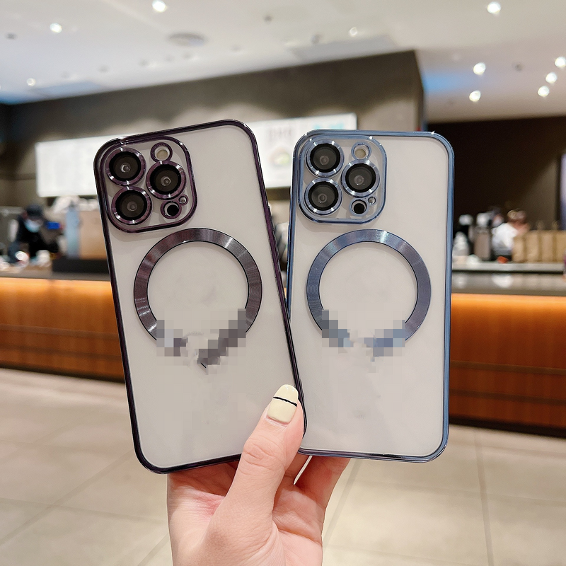 Phone Case Manufacturer - Luxury Magnetic Camera Lens Protective Soft TPU Silicone Transparent for iPhone 16 15 14 13 12 11