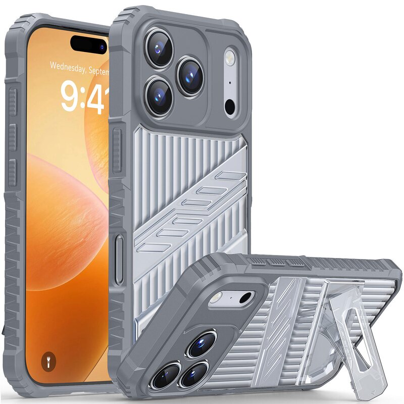 Phone Case Manufacturer - Lowest Price Stand Holder Black Shockproof with Kickstand for iPhone 17 Air 17 Pro Max 16