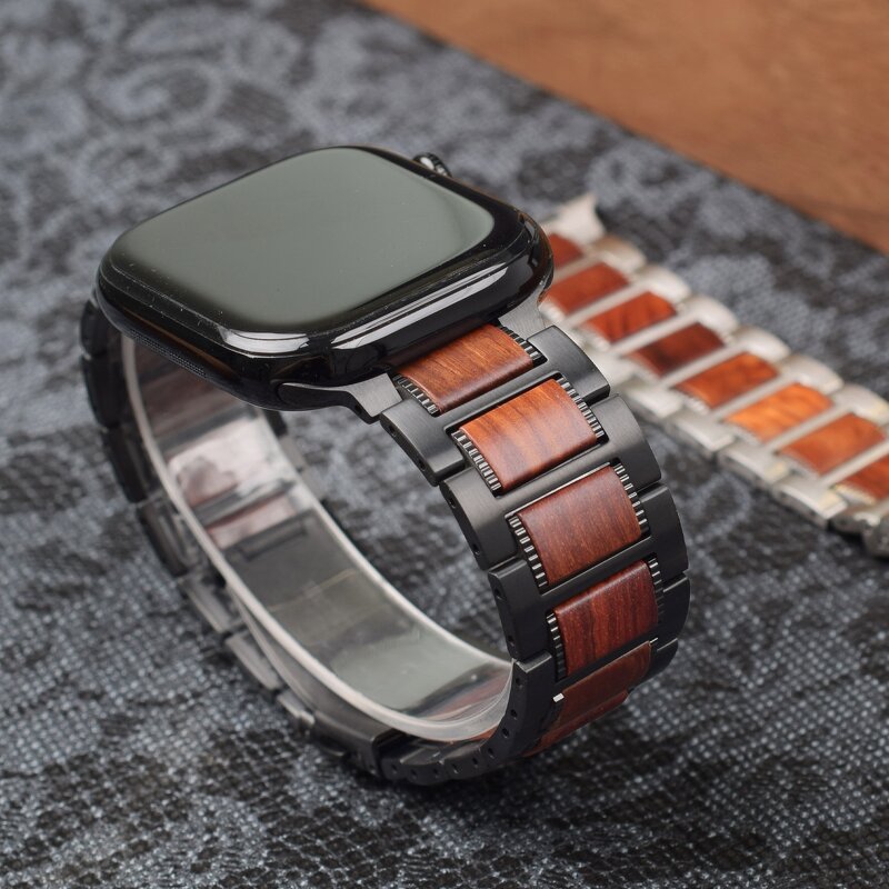 Watch Band Manufacturer - Wooden Stainless Steel Sandalwood for Apple Watch Series 11 10 8 Ultra 3 49mm 46mm 40mm 44mm