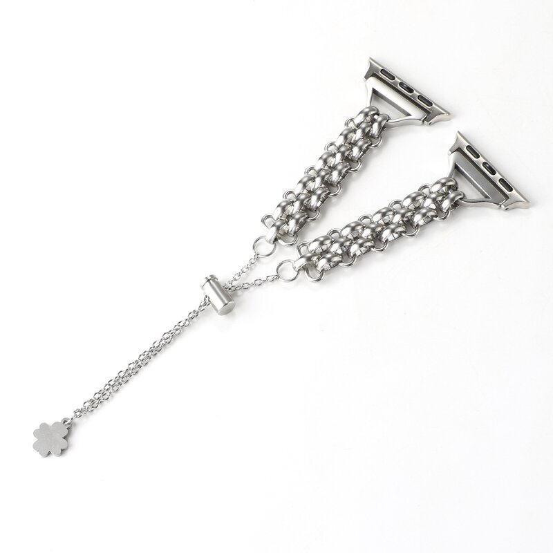 Watch Band Manufacturer - New Double Row Chain Stainless Steel for Apple Watch 42/44/45/49mm 38/40/41mm Metal Bracelet