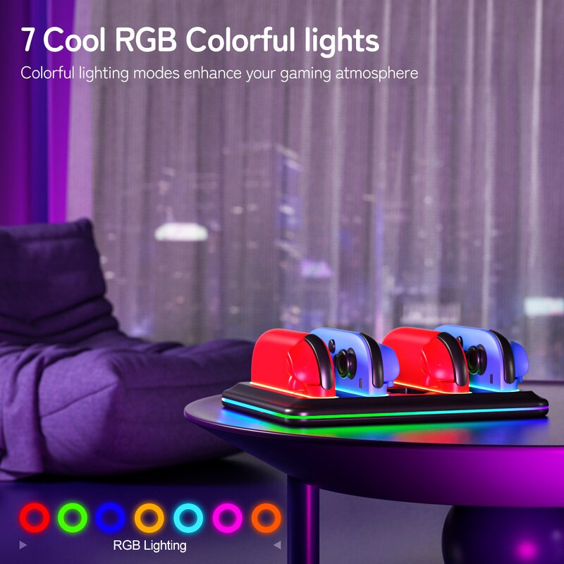 Charging Dock Manufacturer - High-end 2025 4in1 with 4 Slot Fast Charge LED Station for Switch 2 Gamepad
