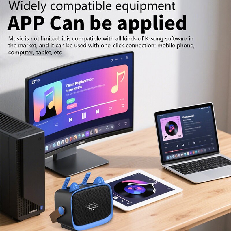 Audio Speaker Manufacturer - Outdoor Wireless Portable Small Home Music Karaoke Kids Cute Early Education Toy with Mic