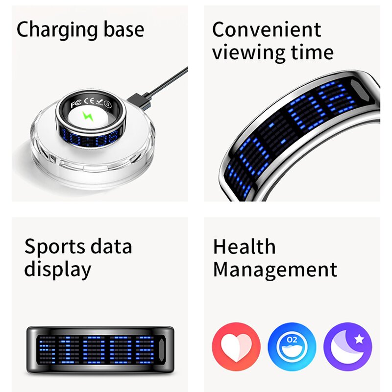 Smart Ring Manufacturer - 2025 New SR16 with Display Screen Heart Rate Steps Sports Fitness Finger Ring