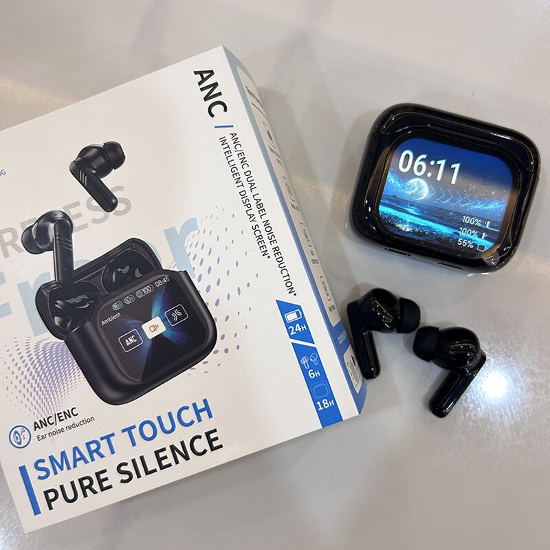 TWS Earphones Manufacturer - LX-50 Touch Display ANC ENC Noise Cancelling Remote Control AI Translator Gaming In-ear