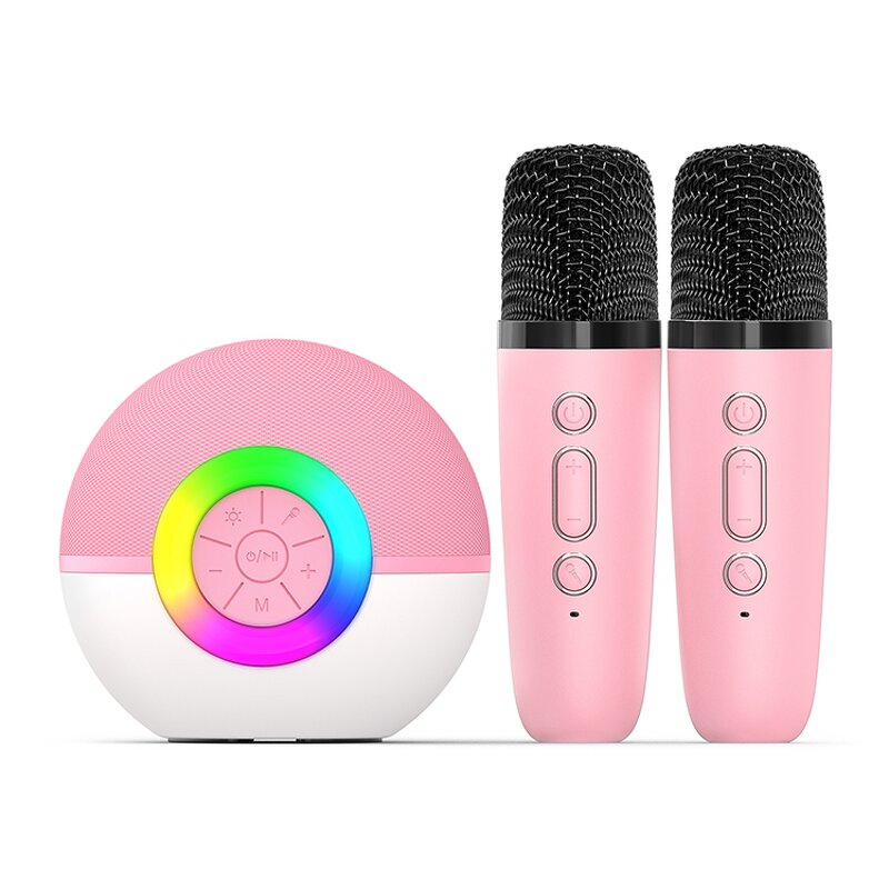 Bluetooth Speaker Manufacturer - Portable Outdoor Party T97 with 2 Wireless Microphone for Singing LED Mini