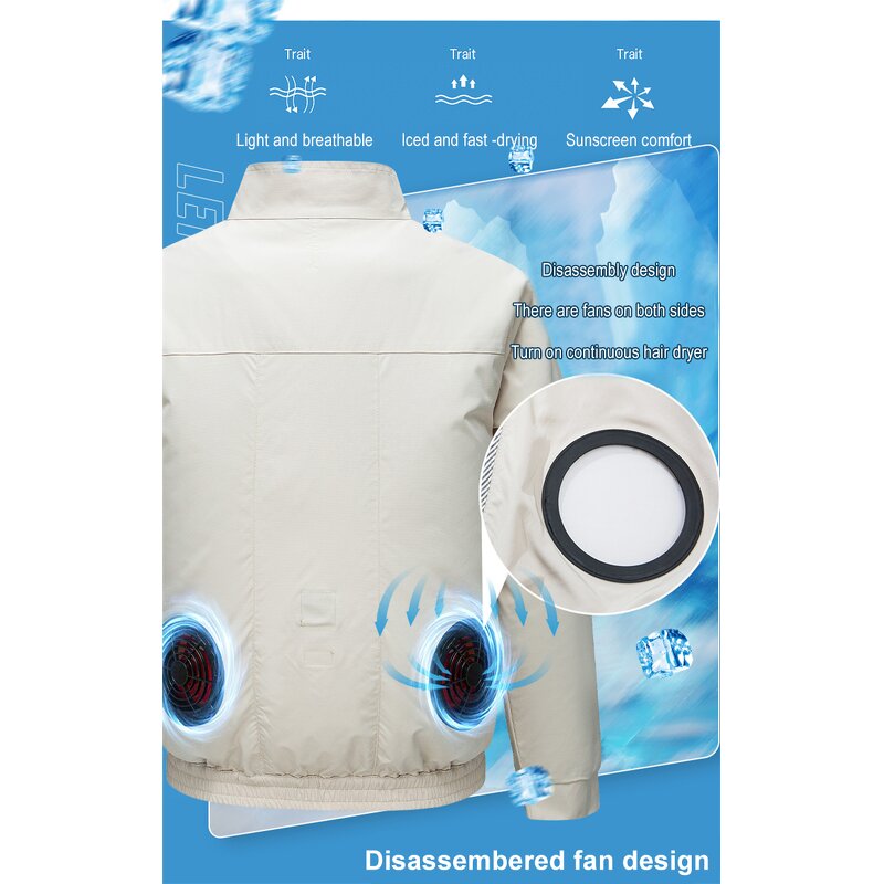 Cooling Clothing Manufacturer - Outdoor Summer Sport Air Condition Clothes Fan Fashion Jacket Sunscreen Breathable