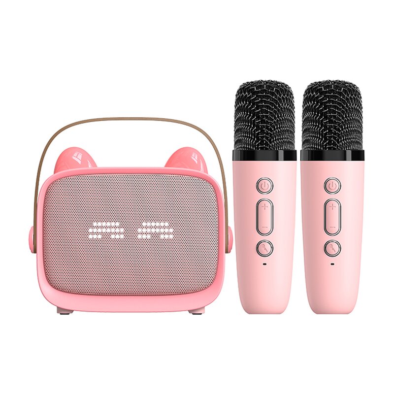 Karaoke Speaker Manufacturer - Home Party LED Mini BT5.3 Hifi Rechargeable T99 Portable with 2 Wireless Microphones