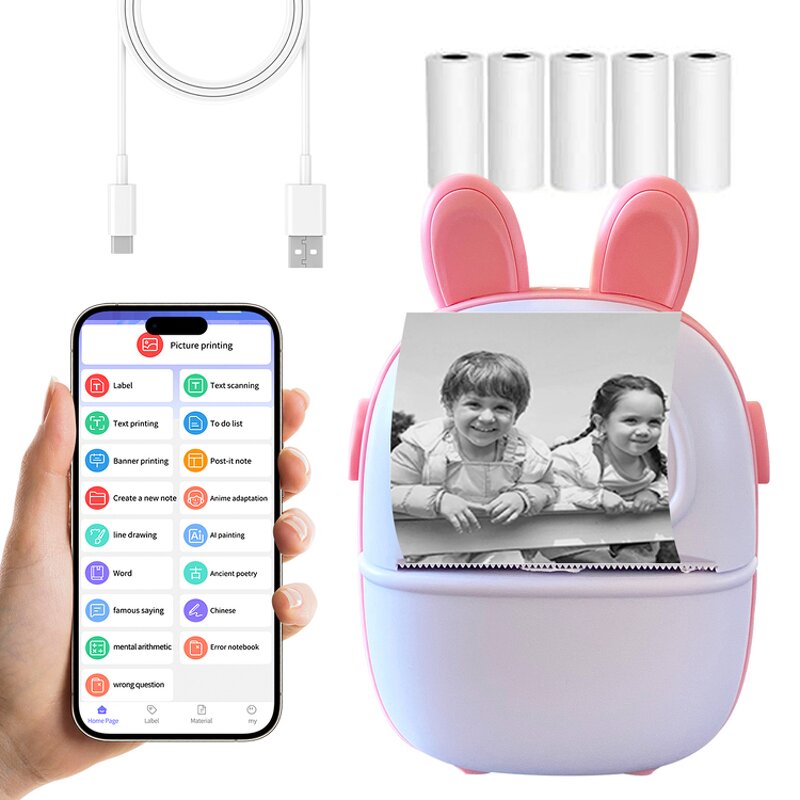 Thermal Printer Manufacturer - Newest Factory Price Children Gift Portable Easy USE BT Connect D2 Mini