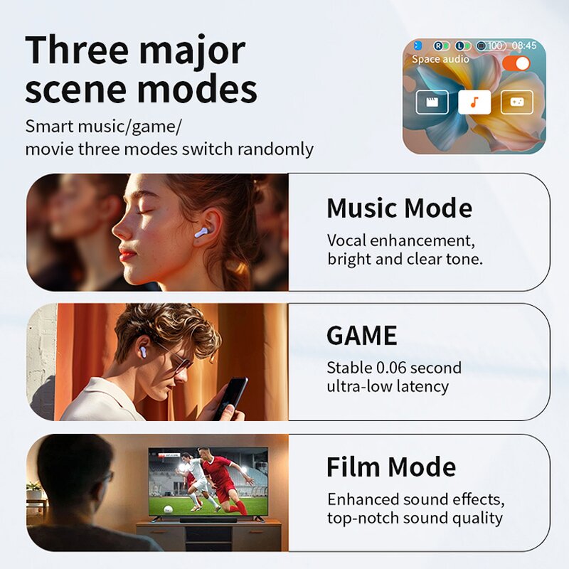 TWS Earbuds Manufacturer - LX-10 LCD Full Color Touch Display ANC ENC Noise Cancelling Three Mode Wireless Hifi Stereo