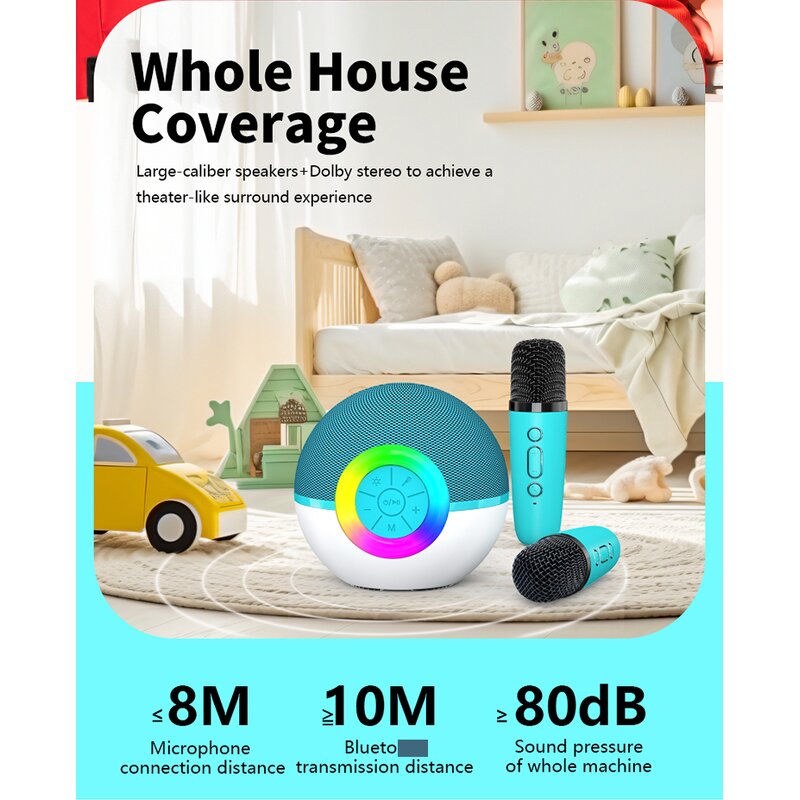 Portable Speaker Manufacturer - Outdoor Wireless Home Karaoke Kids Gaming Music Mini Party Box with Microphone