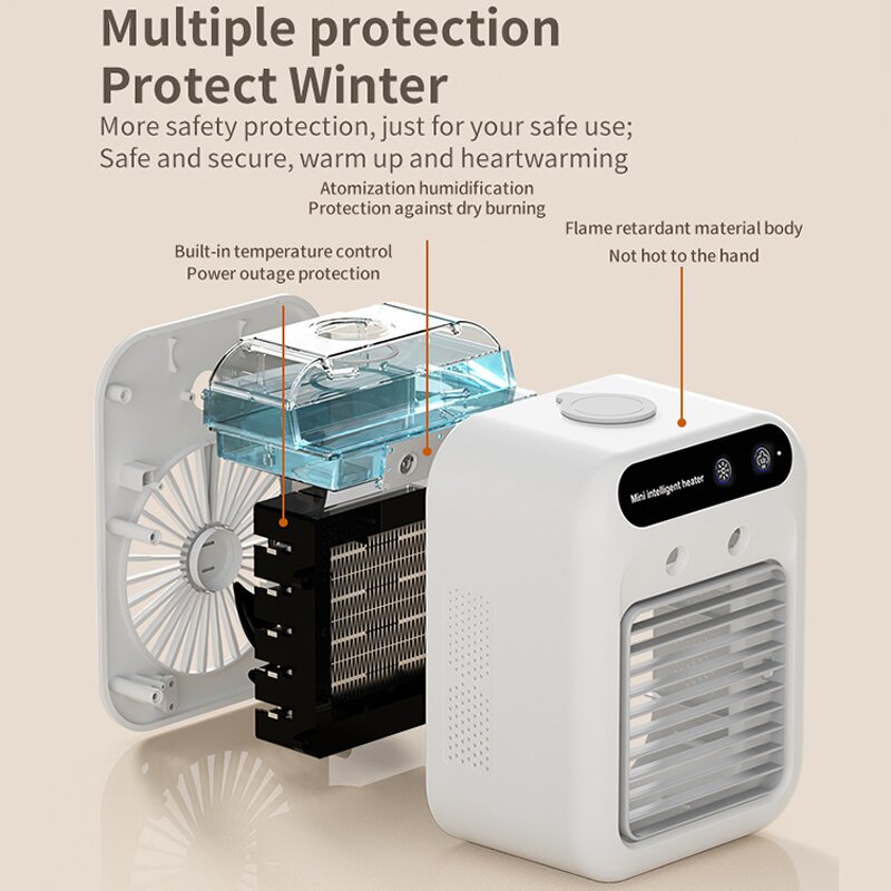 Electric Heater Manufacturer - Portable Indoor Desktop with Air Humidifier Room Heating Ceramic PTC for Winter Home