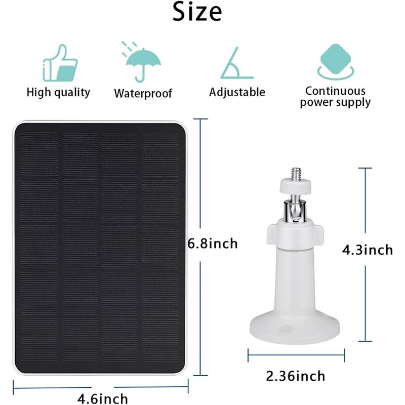 Solar Panel Manufacturer - Home Use 4W 5V Portable Flexible for Outdoor Security Camera Wall Mounted Power Supply