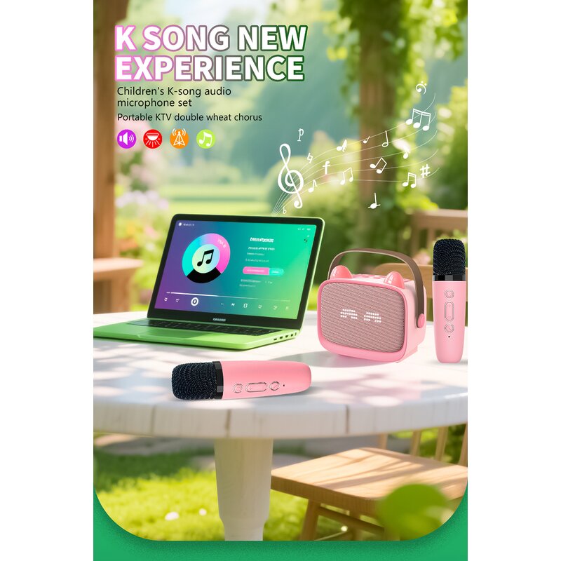 Karaoke Speaker Manufacturer - Portable Microphone Toy for Kids Handheld KTV Party Camping BT Wireless Home Mini