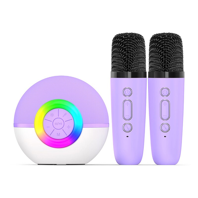 Portable Speaker Manufacturer - T97 Mini with Mic Home Singing Wireless Dual Microphone for Kids Adult Gift
