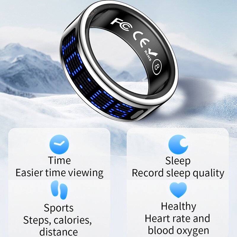 Smart Ring Manufacturer - 2025 New SR16 with Display Screen Heart Rate Steps Sports Fitness Finger Ring