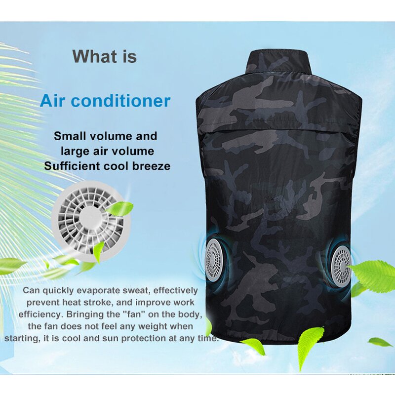 Cooling Vest Manufacturer - High Quality Summer Air Conditioned 3 Speed Control Sleeveless Worker With Fan