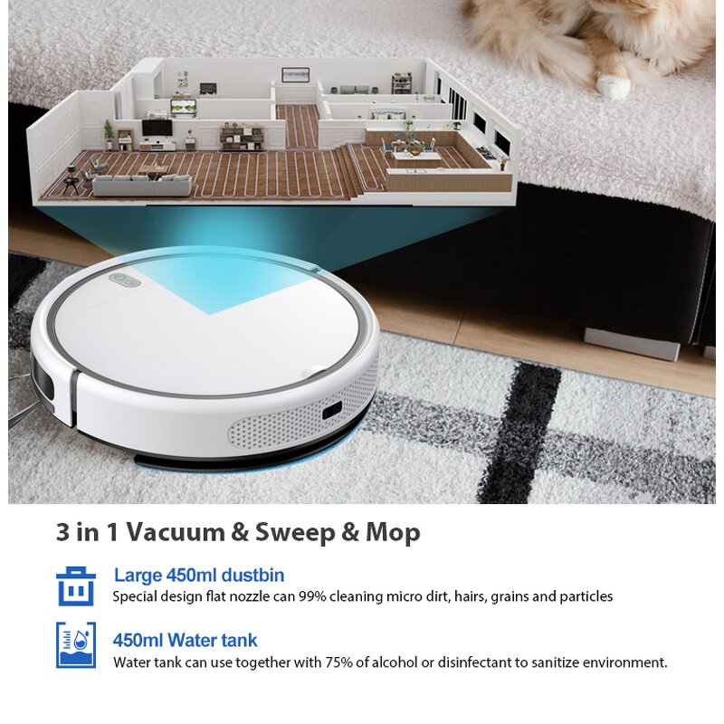 Robot Vacuum Cleaner Manufacturer - Household Automatic Charging Sweep Washing Suction 3 in 1 Wet Dry Smart with Mop