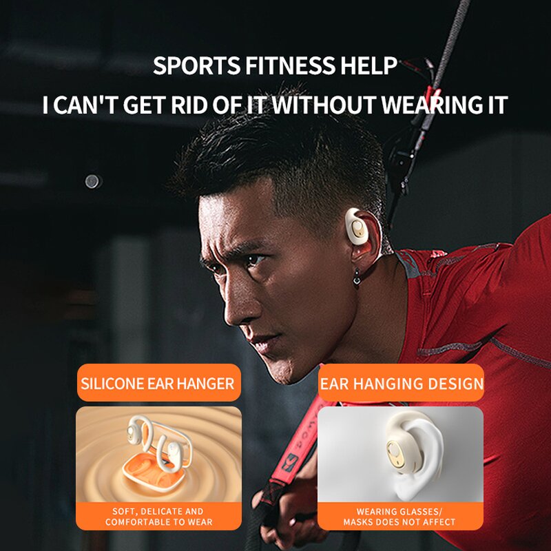 Sports Earphone Manufacturer - Open Ear-hook LED Digital Display Touch HIFI Panoramic Stereo Sound Wireless Earbuds