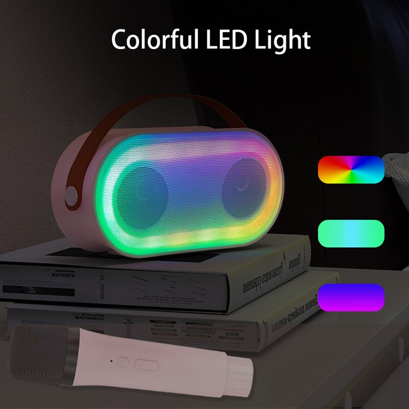 Portable Speaker Manufacturer - Popular P6 HandHeld HIFI With Wireless Microphone Karaoke Outdoor with LED Light