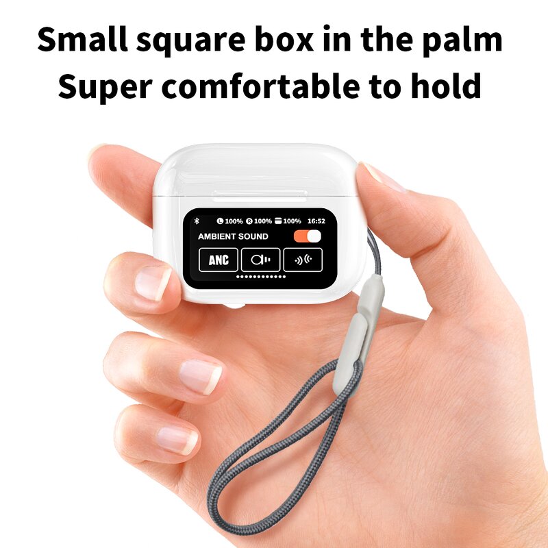 Wireless Earbuds Manufacturer - BT 5.4 Multifunctional Touch Screen ANC Noise Cancelling IPX4 Waterproof Reverse Charging