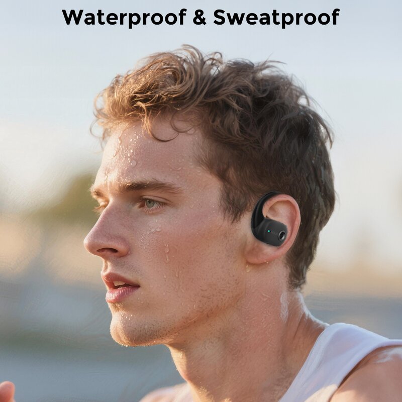 Open-Ear Sport Earphones Manufacturer - OWS Mini BT 5.4 Touch Screen IPX5 Digital Display for Music Gaming