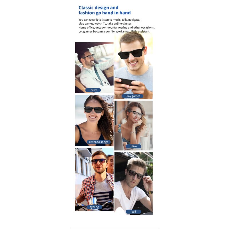 Smart Audio Glasses Manufacturer - 2025 High Quality Bluetooth Outdoor Sports UV Support Voice Call