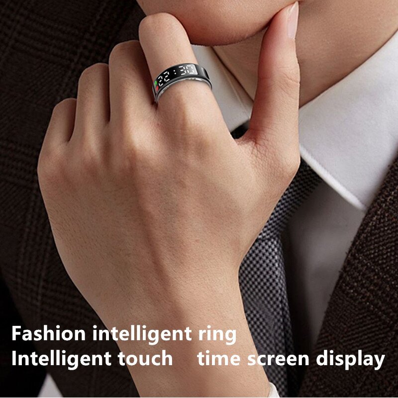 Smart Ring Manufacturer - Stainless Steel Digital Touch Screen App IP68 Waterproof Android Sleep Step Counter