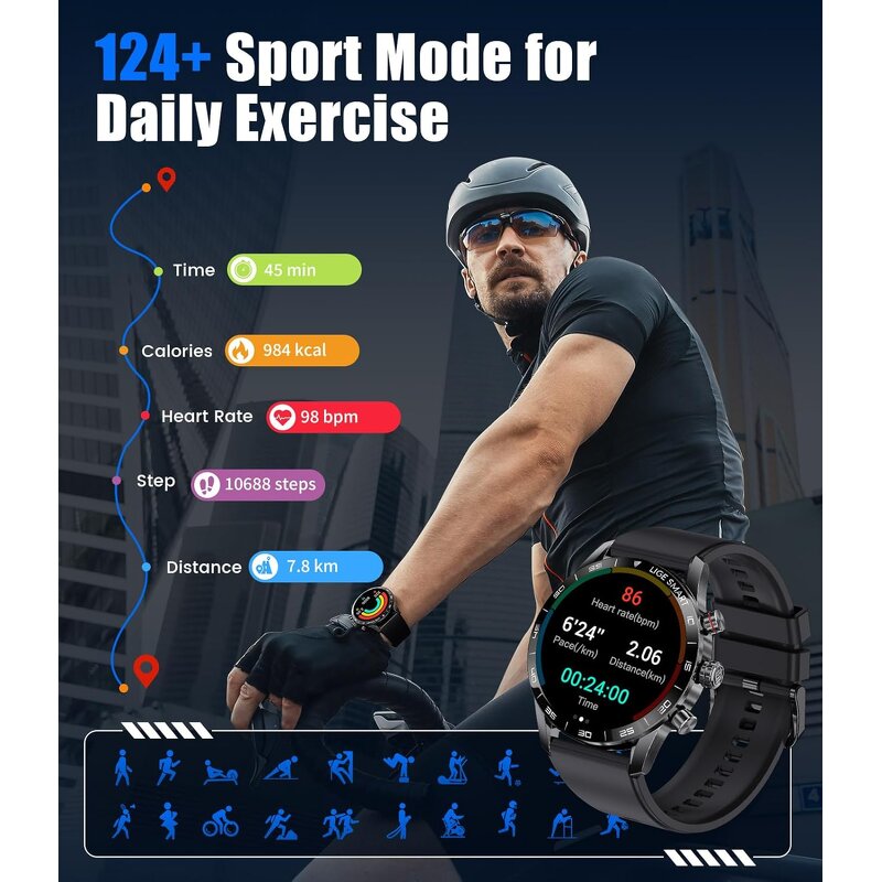 Smart Watch Manufacturer - Men Women's Motion Detection Full Touch HD AMOLED BT Call & Heart Rate Chronograph