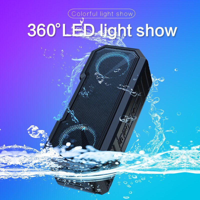 Smart Speaker Manufacturer - X8 Portable IPX7 Waterproof RGB LED with Microphone USB AUX TF Card for Party