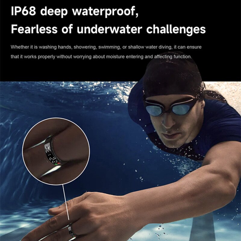 Smart Ring Manufacturer - Stainless Steel Digital Touch Screen App IP68 Waterproof Android Sleep Step Counter