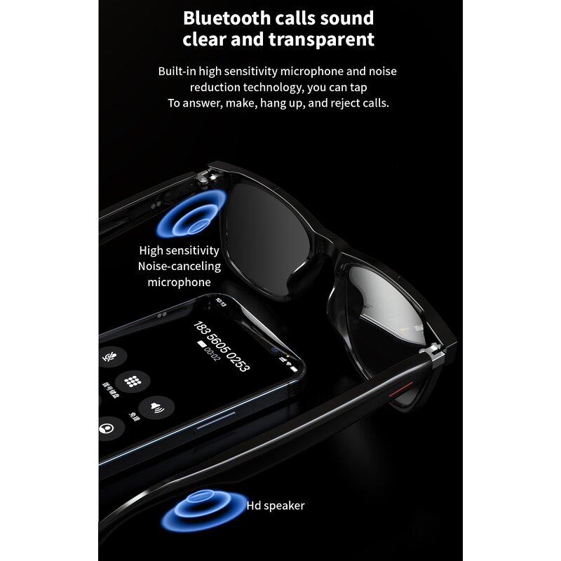 Smart Glasses Manufacturer - Bt Enabled Wearable Remote Control Voice Call Photo Feature Multi-Function