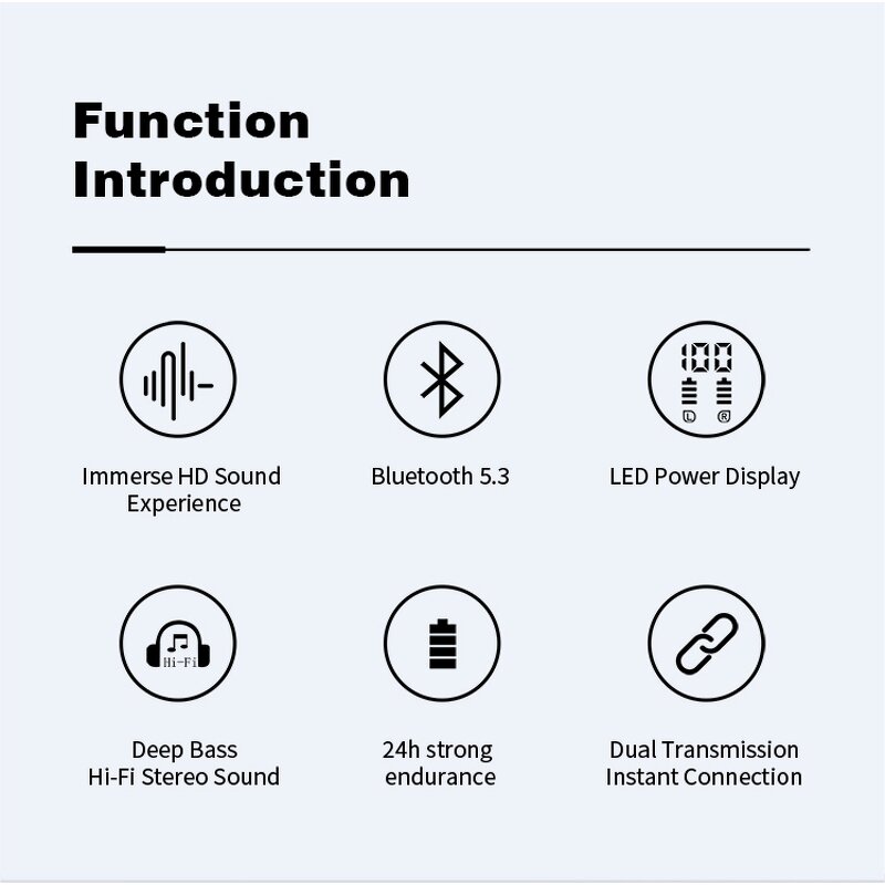 Stereo Earplugs Manufacturer - S48 Mini True Wireless BT5.3 with ENC IPX4 Low Latency Digital Display JL Chipset